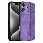 For iPhone 16 Plus AZNS 3D Embossed Skin Feel Phone Case(Purple)