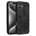 For iPhone 16 AZNS 3D Embossed Skin Feel Phone Case(Black)