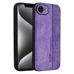 For iPhone 16e AZNS 3D Embossed Skin Feel Phone Case(Purple)