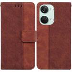 For OnePlus Nord 3 Geometric Embossed Leather Phone Case(Brown)