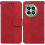 For OnePlus Ace 3 Pro Geometric Embossed Leather Phone Case(Red)