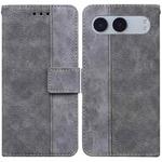 For OnePlus Nord 4 Geometric Embossed Leather Phone Case(Grey)