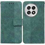 For OnePlus 13 Geometric Embossed Leather Phone Case(Green)