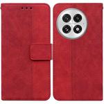 For OnePlus 13 Geometric Embossed Leather Phone Case(Red)