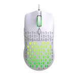 HXSJ S500 3600DPI Colorful Luminous Wired Mouse, Cable Length: 1.5m(White)