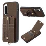 For Sony Xperia 10 V ABEEL Litchi Texture Card Bag PU Phone Case(Khaki)