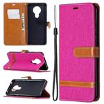 For Nokia 5.3 Denim Texture Horizontal Flip Leather Case with Holder & Card Slots & Wallet & Lanyard(Rose Red)