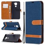 For Xiaomi Redmi Note 9 Denim Texture Horizontal Flip Leather Case with Holder & Card Slots & Wallet & Lanyard(Navy Blue)