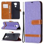 For Xiaomi Redmi Note 9 Denim Texture Horizontal Flip Leather Case with Holder & Card Slots & Wallet & Lanyard(Purple)