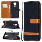 For Xiaomi Redmi Note 9 Denim Texture Horizontal Flip Leather Case with Holder & Card Slots & Wallet & Lanyard(Black)