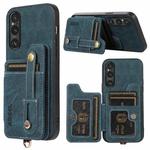 For Sony Xperia 1 V ABEEL Litchi Texture Card Bag PU Phone Case(Blue)