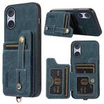 For Sony Xperia 5 V ABEEL Litchi Texture Card Bag PU Phone Case(Blue)