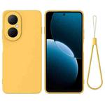 For Huawei nova Y73 4G Solid Color Liquid Silicone Dropproof Full Coverage Phone Case(Yellow)