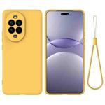 For Huawei nova 14 5G Solid Color Liquid Silicone Dropproof Full Coverage Phone Case(Yellow)