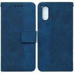 For Sony Xperia 5 V Geometric Embossed Leather Phone Case(Blue)