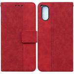 For Sony Xperia 5 V Geometric Embossed Leather Phone Case(Red)