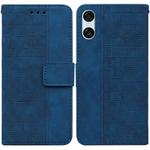 For Sony Xperia 10 VI Geometric Embossed Leather Phone Case(Blue)