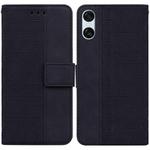 For Sony Xperia 10 VI Geometric Embossed Leather Phone Case(Black)