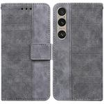 For Sony Xperia 1 VI Geometric Embossed Leather Phone Case(Grey)