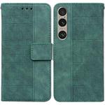 For Sony Xperia 1 VI Geometric Embossed Leather Phone Case(Green)