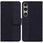 For Sony Xperia 1 VI Geometric Embossed Leather Phone Case(Black)