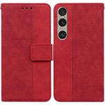 For Sony Xperia 1 VI Geometric Embossed Leather Phone Case(Red)