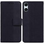 For Sony Xperia 5 VI Geometric Embossed Leather Phone Case(Black)