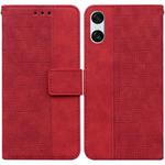 For Sony Xperia 5 VI Geometric Embossed Leather Phone Case(Red)