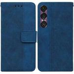 For Sony Xperia 1 VII Geometric Embossed Leather Phone Case(Blue)