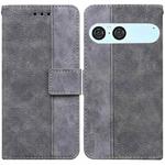 For Sony Xperia 10 VII Geometric Embossed Leather Phone Case(Grey)