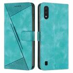 For Samsung Galaxy A01 / M01 Dream Triangle Leather Phone Case with Long Lanyard(Green)