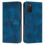 For Samsung Galaxy A02s 164mm Dream Triangle Leather Phone Case with Long Lanyard(Blue)