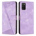 For Samsung Galaxy A02s 164mm Dream Triangle Leather Phone Case with Long Lanyard(Purple)