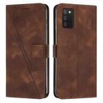 For Samsung Galaxy A02s 164mm Dream Triangle Leather Phone Case with Long Lanyard(Brown)