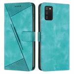 For Samsung Galaxy A02s 166mm Dream Triangle Leather Phone Case with Long Lanyard(Green)