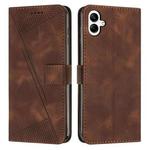 For Samsung Galaxy A04e Dream Triangle Leather Phone Case with Long Lanyard(Brown)