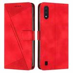 For Samsung Galaxy A10 / M10 Dream Triangle Leather Phone Case with Long Lanyard(Red)