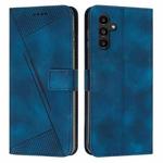 For Samsung Galaxy A14 4G / 5G Dream Triangle Leather Phone Case with Long Lanyard(Blue)