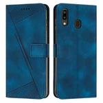 For Samsung Galaxy A20 / A30 Dream Triangle Leather Phone Case with Long Lanyard(Blue)