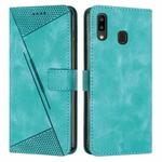 For Samsung Galaxy A20 / A30 Dream Triangle Leather Phone Case with Long Lanyard(Green)
