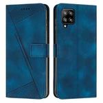 For Samsung Galaxy A22 4G Dream Triangle Leather Phone Case with Long Lanyard(Blue)