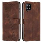 For Samsung Galaxy A22 4G Dream Triangle Leather Phone Case with Long Lanyard(Brown)