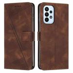 For Samsung Galaxy A32 4G Dream Triangle Leather Phone Case with Long Lanyard(Brown)