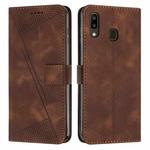 For Samsung Galaxy A40 Dream Triangle Leather Phone Case with Long Lanyard(Brown)