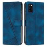 For Samsung Galaxy A41 Dream Triangle Leather Phone Case with Long Lanyard(Blue)