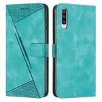 For Samsung Galaxy A50 Dream Triangle Leather Phone Case with Long Lanyard(Green)