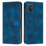 For Samsung Galaxy A51 5G Dream Triangle Leather Phone Case with Long Lanyard(Blue)