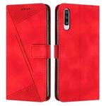 For Samsung Galaxy A70 Dream Triangle Leather Phone Case with Long Lanyard(Red)
