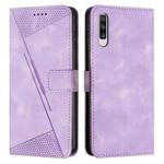 For Samsung Galaxy A70 Dream Triangle Leather Phone Case with Long Lanyard(Purple)