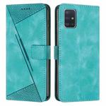 For Samsung Galaxy A71 4G Dream Triangle Leather Phone Case with Long Lanyard(Green)